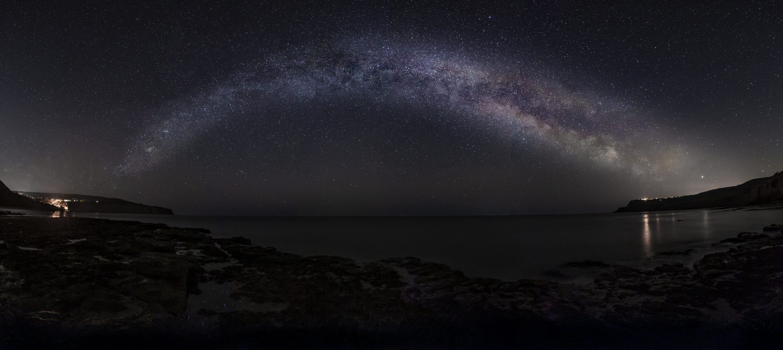 Milky way over ravenscar by steve bell